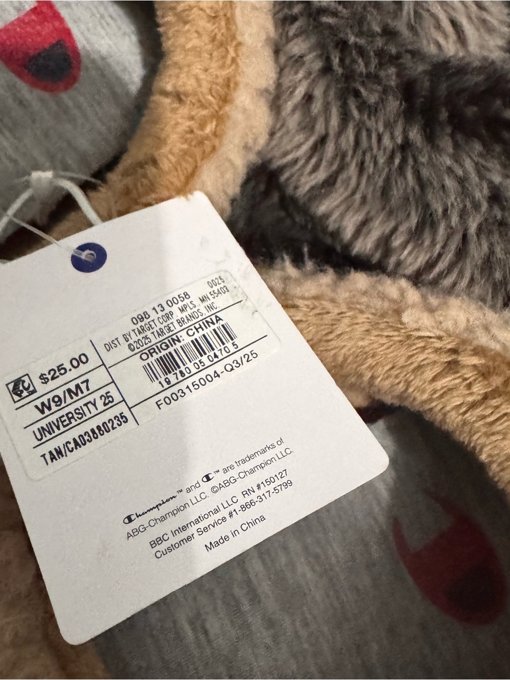 Champion Tan Sherpa Slide Slippers - Picture 2 of 4